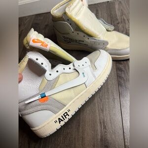 Air Jordan High-Top Sneaker in White, Cream